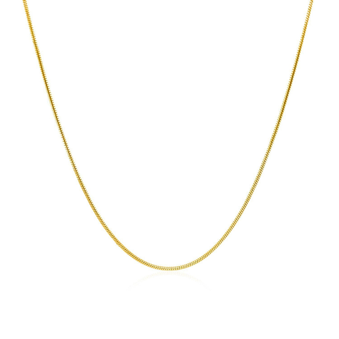 14k Yellow Gold Round Snake Chain 0.9mm by Bids.com