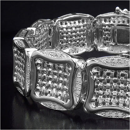 14K Yellow Gold Plated 0.67 Carat Genuine White Diamond .925 Sterling Silver Bracelet by Bids.com