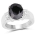 5.29 Carat Genuine Black Sapphire and White Topaz .925 Sterling Silver Ring by Bids.com