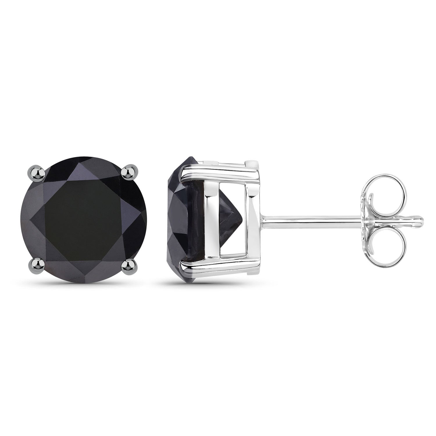 4.81 Carat Genuine Black Diamond 14K White Gold Earrings  DestGlow