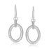Sterling Silver Rhodium Finished Diamond Embellished Oval Rope Drop Earrings by Bids.com