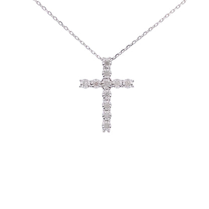 .25ct Diamond Cross Religious Pendant Sterling Silver by Bids.com