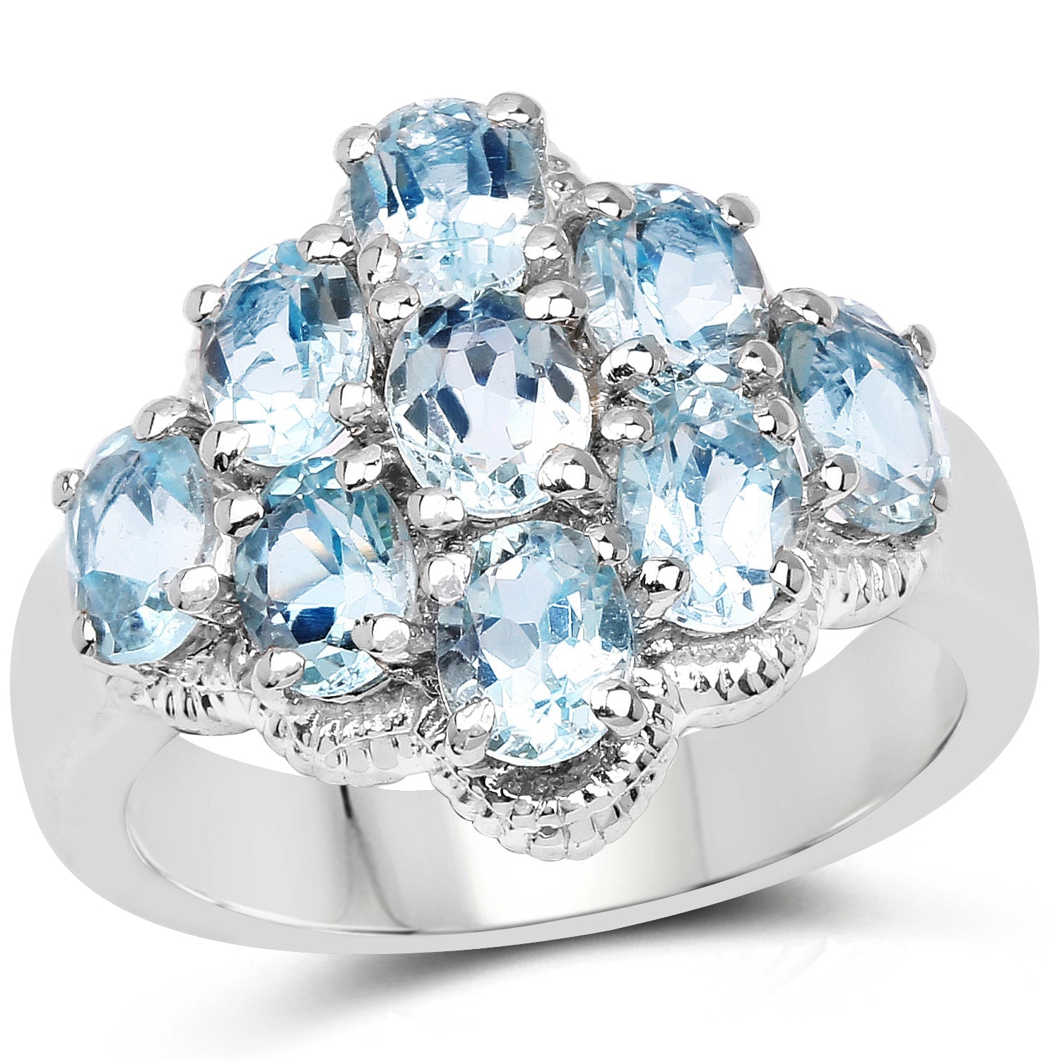 3.24 Carat Genuine Blue Topaz .925 Sterling Silver Ring by Bids.com