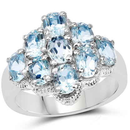3.24 Carat Genuine Blue Topaz .925 Sterling Silver Ring by Bids.com