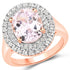 5.48 Carat Genuine Kunzite and White Topaz .925 Sterling Silver Ring by Bids.com