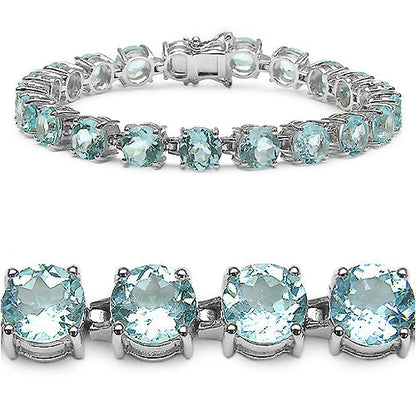 31.08 Carat Genuine Blue Topaz .925 Sterling Silver Bracelet  DestGlow