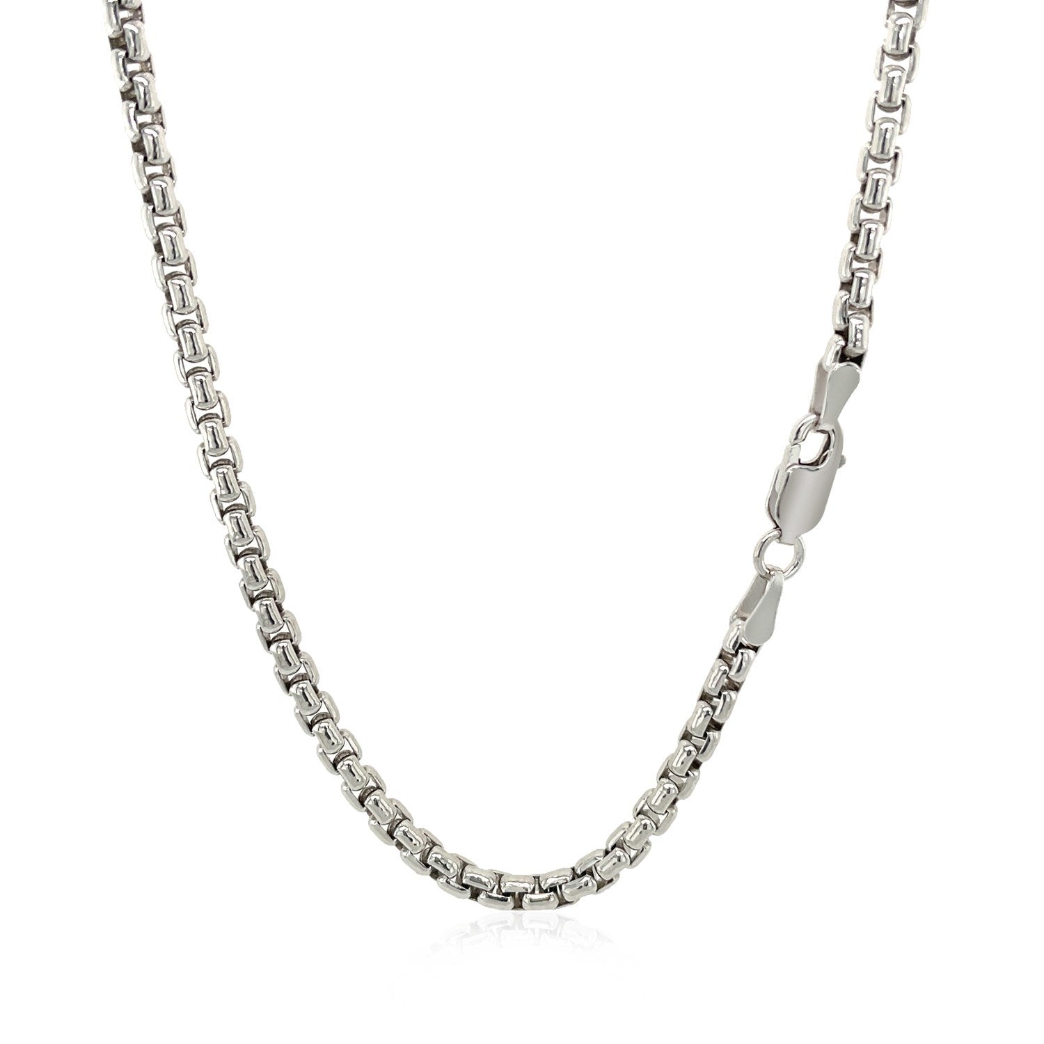 3.0mm Sterling Silver Rhodium Plated Round Box Chain by Bids.com