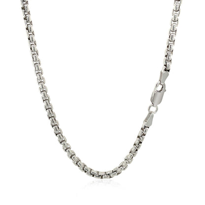 3.0mm Sterling Silver Rhodium Plated Round Box Chain by Bids.com