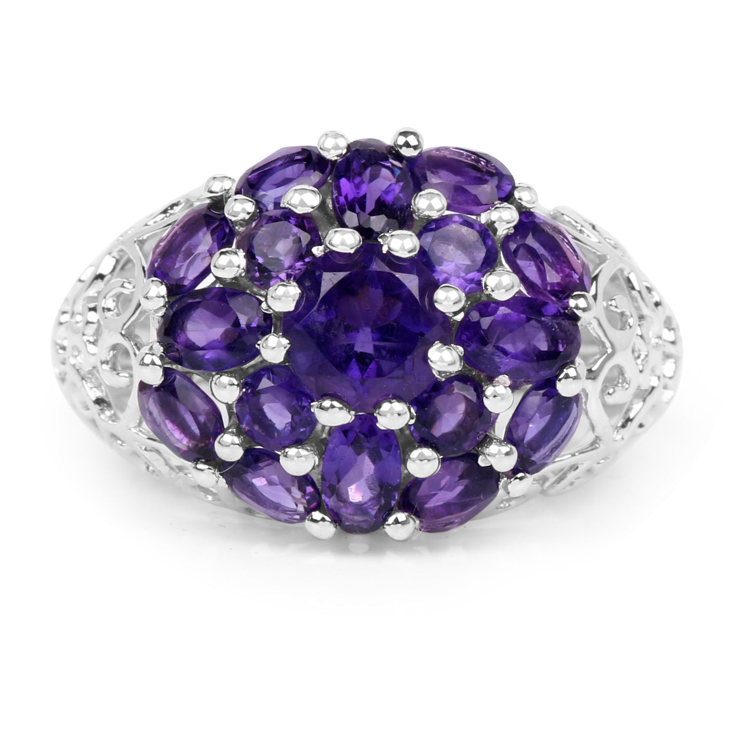 3.29 Carat Genuine Amethyst .925 Sterling Silver Ring by Bids.com