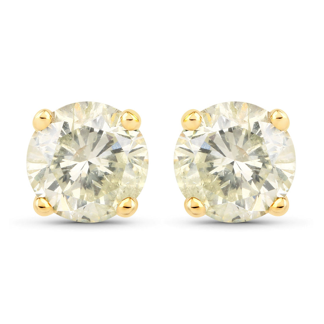 1.24 Carat Genuine LB Diamond 14K Yellow Gold Earrings by Bids.com