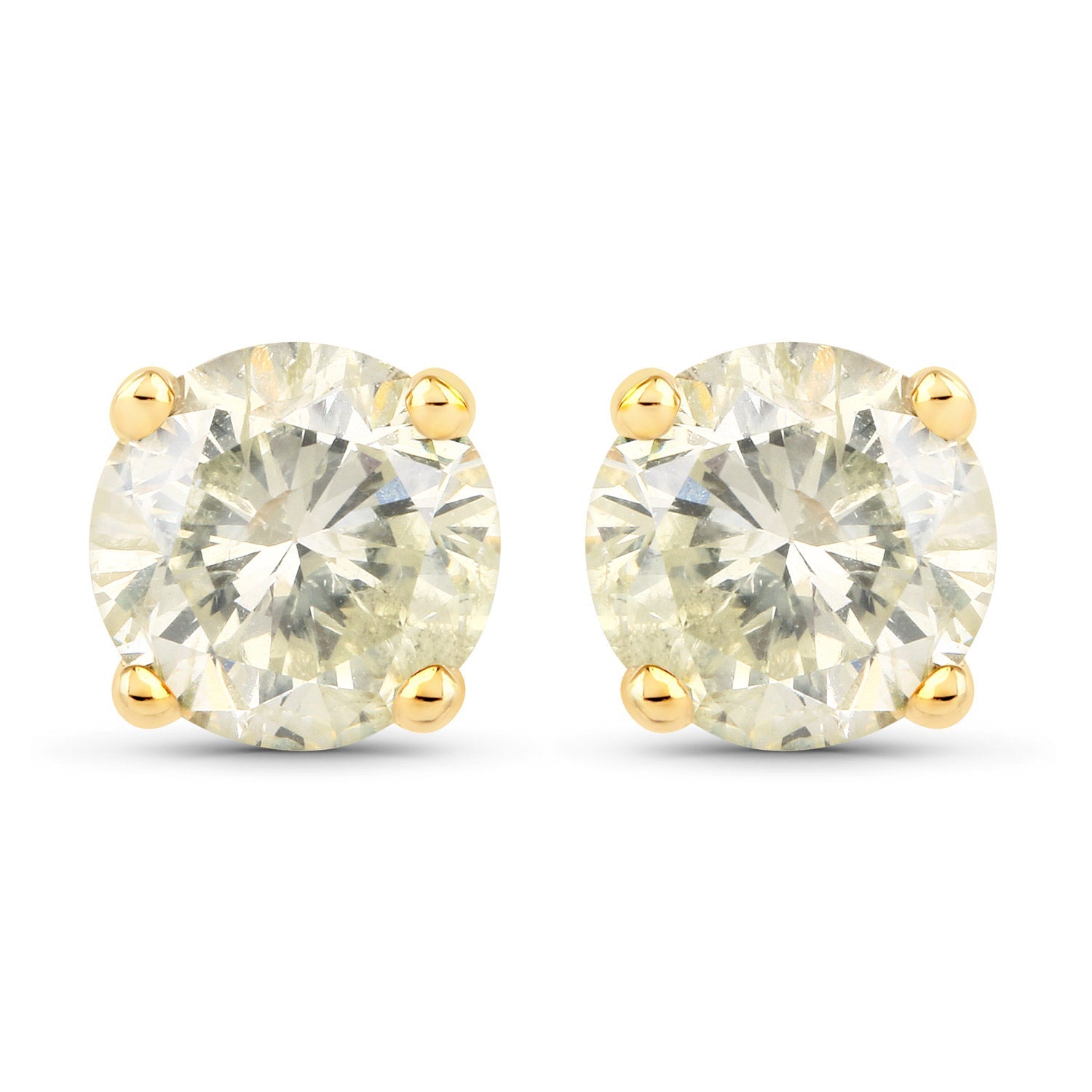 1.24 Carat Genuine LB Diamond 14K Yellow Gold Earrings by Bids.com