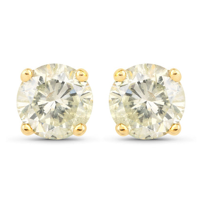 1.24 Carat Genuine LB Diamond 14K Yellow Gold Earrings by Bids.com