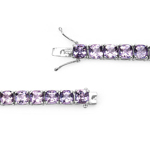 27.60 Carat Genuine Amethyst .925 Sterling Silver Bracelet  DestGlow