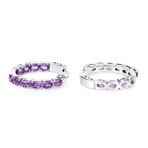 3.20 Carat Genuine Amethyst .925 Sterling Silver Earrings  DestGlow