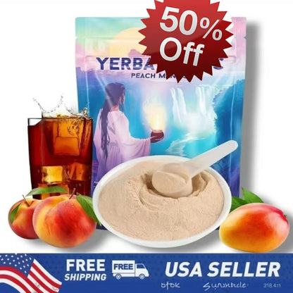 Yerba Mate Instant Tea Powder, 3-in-1 Super Drink - Clean Energy, Brain Fog Buster, and Gut Health Powered by Nootropics, Prebiotics and Probiotics | Yerba Magic Peach Mango 30 Servings by VAH