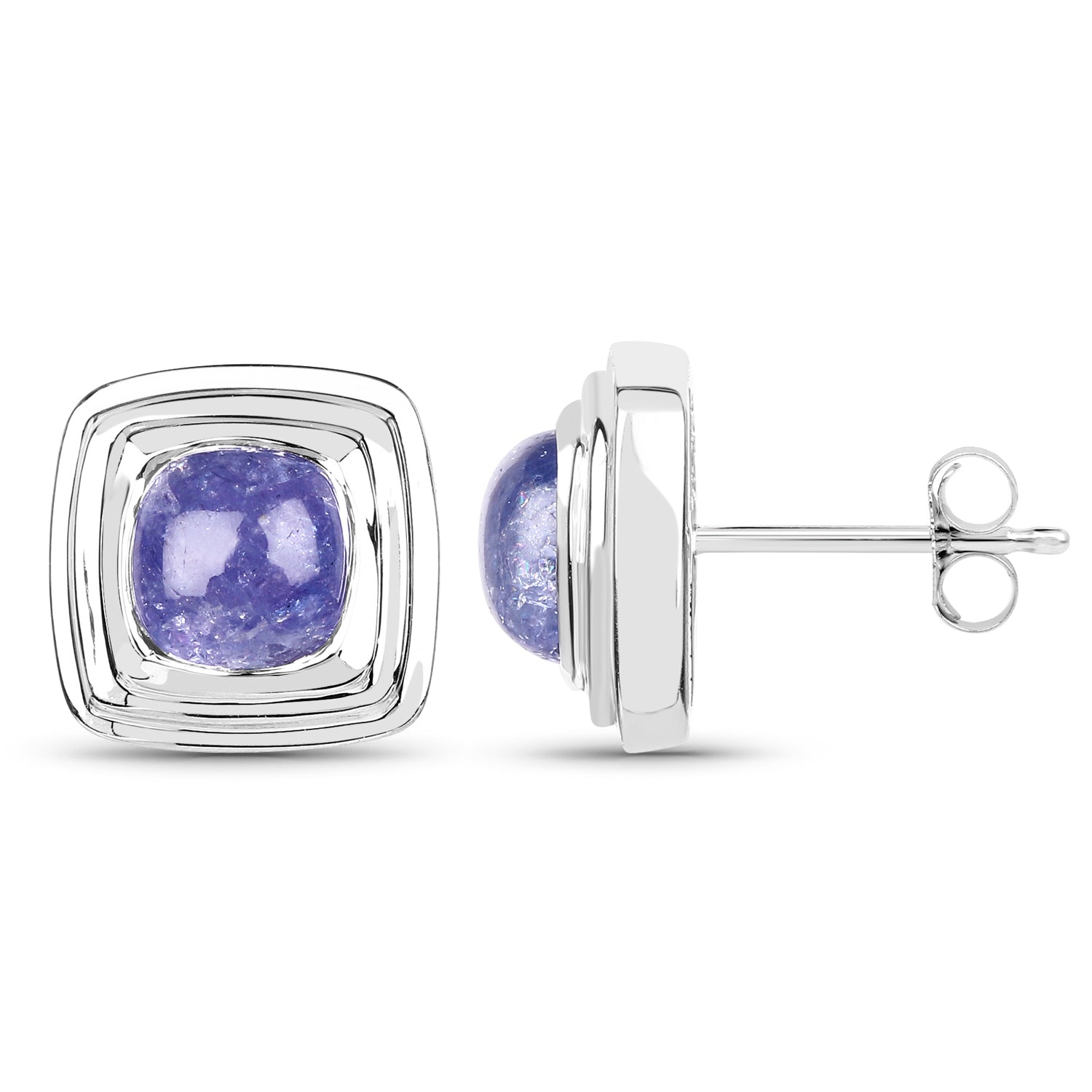 4.74 Carat Genuine Tanzanite .925 Sterling Silver Earrings  DestGlow