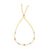 14k Tri-Color Gold Textured Oval Station Lariat Style Bracelet  DestGlow