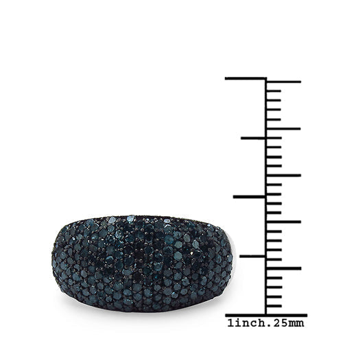0.99 Carat Genuine Blue Diamond Sterling Silver Ring by Bids.com