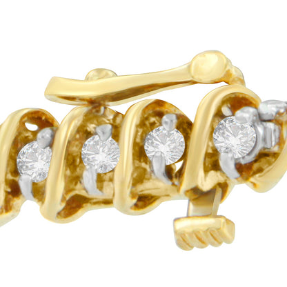 18K Yellow Gold Round Cut Diamond Spiral Link Bracelet (2.00 cttw, I-J Color, I1-I2 Clarity) by Bids.com