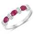 0.73 Carat Genuine Ruby and White Diamond 14K White Gold Ring  DestGlow