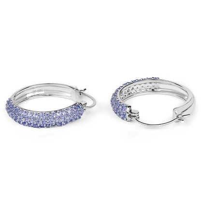 3.06 Carat Genuine Tanzanite .925 Sterling Silver Earrings by Bids.com
