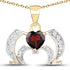 14K Yellow Gold Plated 1.05 Carat Genuine Garnet and White Topaz .925 Sterling Silver Pendant by Bids.com