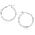 14k White Gold Diamond Cut Hoop Earrings (25 mm)  DestGlow