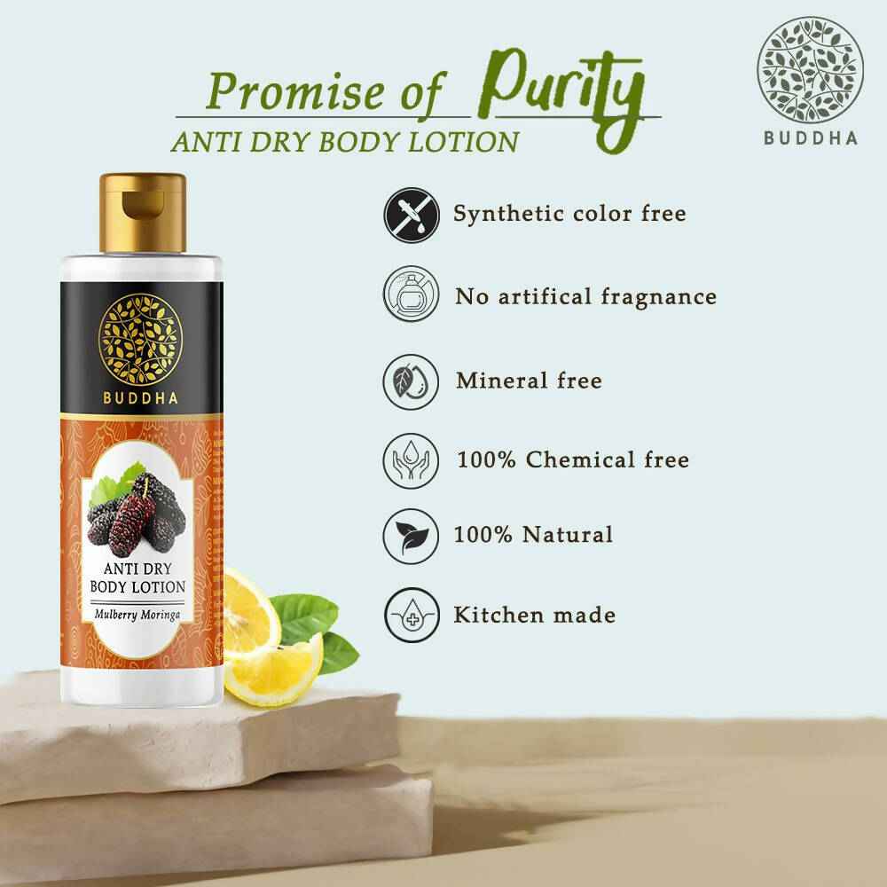 Buddha Natural Anti Dry Body Lotion - Helps Restore Moisture Nourishes &amp; Hydrates Skin