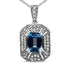 .925 Sterling Silver Blue Topaz and Diamond Accent Art Deco Style 18" Pendant Necklace (I-J Color, I1-I2 Clarity) by Bids.com