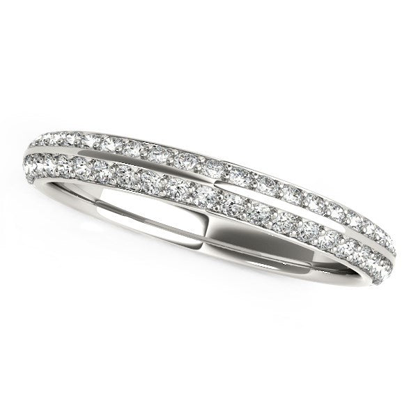 14k White Gold Two-Row Pave Set Diamond Wedding Band (1/4 cttw) by Bids.com