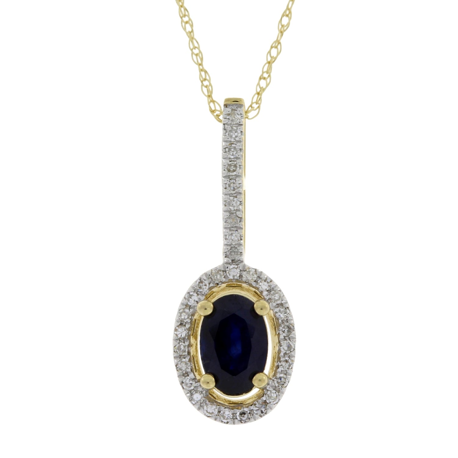 Sapphire Diamond Fashion Pendants 14KT Yellow Gold by Bids.com