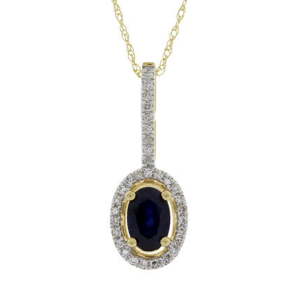 Sapphire Diamond Fashion Pendants 14KT Yellow Gold by Bids.com