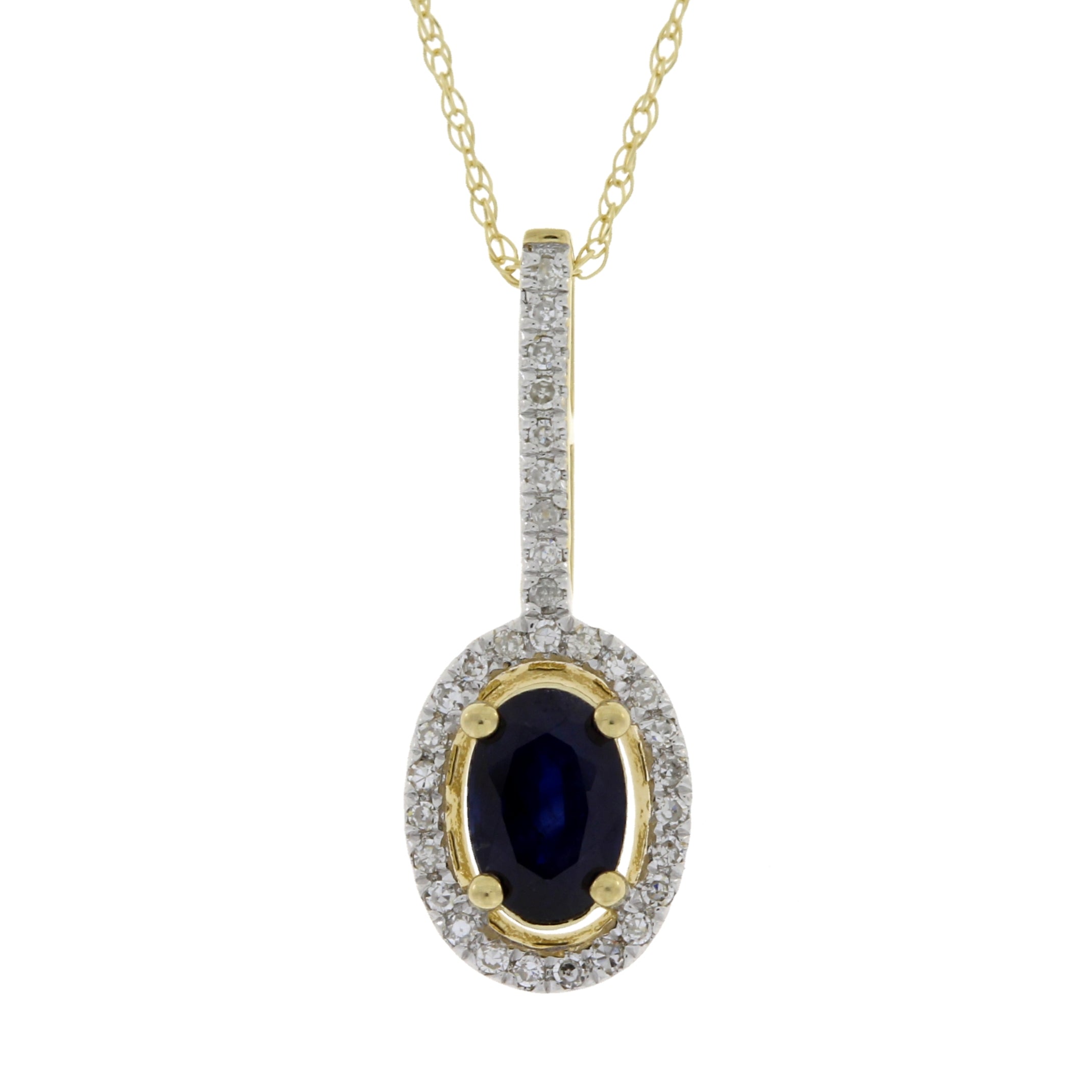 Sapphire Diamond Fashion Pendants 14KT Yellow Gold by Bids.com