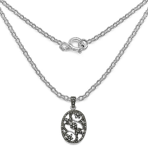 0.28 Carat Genuine Black Diamond .925 Sterling Silver Pandent by Bids.com