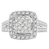 10K White Gold Diamond Cluster Ring (1 Cttw, H-I Color, SI2-I1 Clarity) - Size 6-1/2 by Bids.com