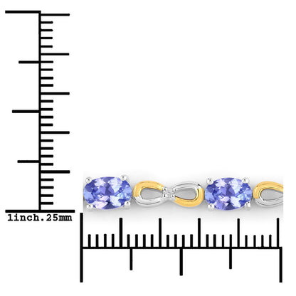 1.81 Carat Genuine Tanzanite and White Topaz .925 Sterling Silver Bracelet by Bids.com