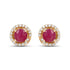 0.71 Carat Genuine Ruby and White Diamond 14K Yellow Gold Earrings  DestGlow