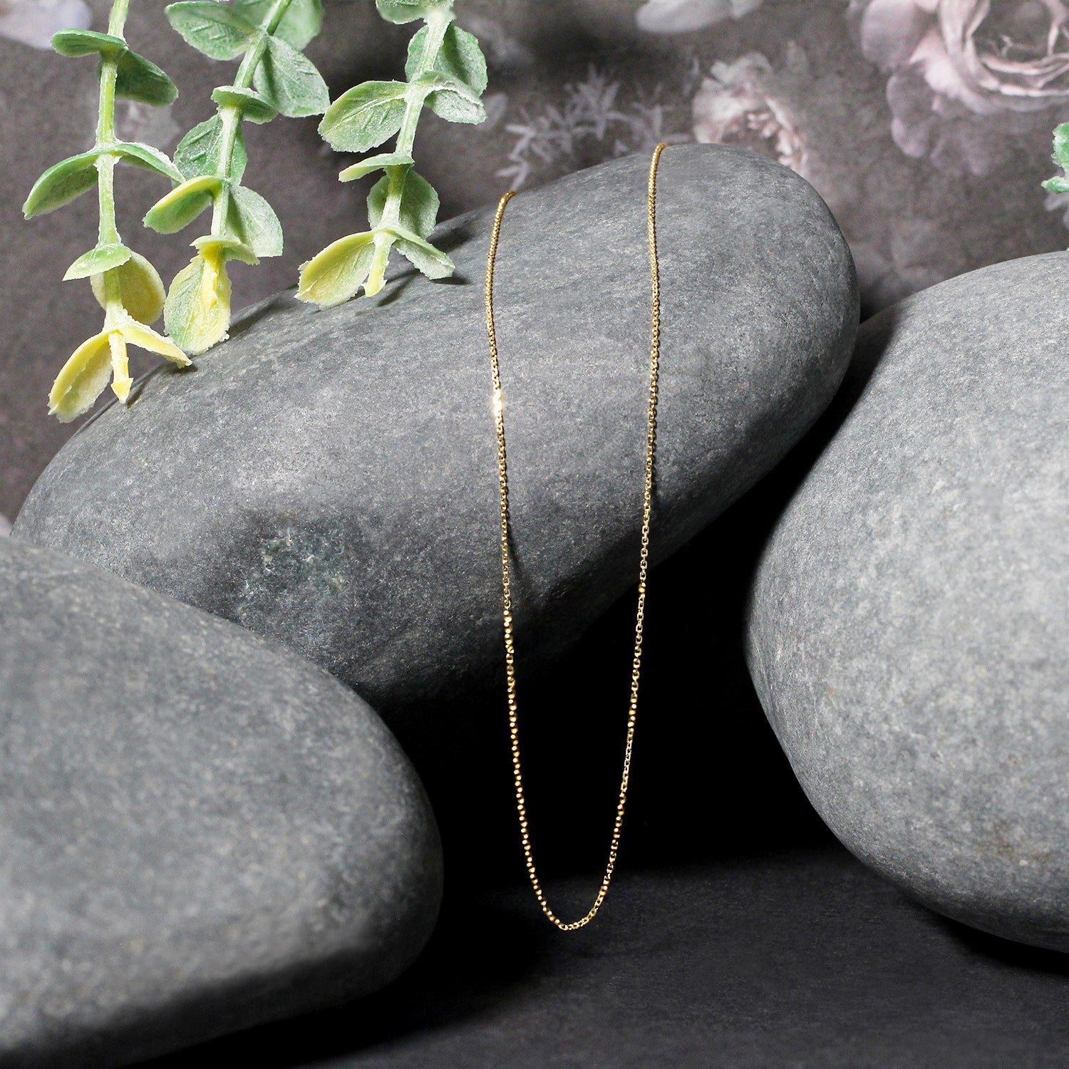 14k Yellow Gold Diamond Cut Cable Link Chain 0.7mm by Bids.com