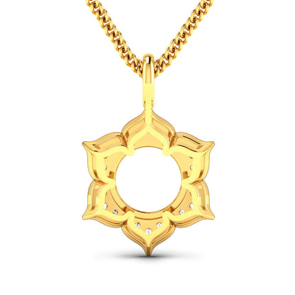 0.14 Carat Genuine White Diamond 14K Yellow Gold Semi Mount Pendant - holds 8.00mm Round Gemstone by Bids.com