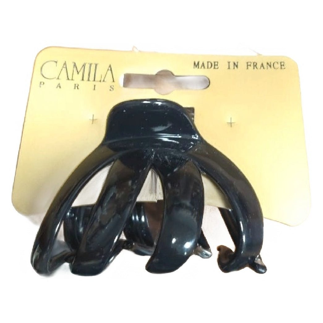 Camila Paris Black Glossy Octopus Claw Clip, Handmade in France