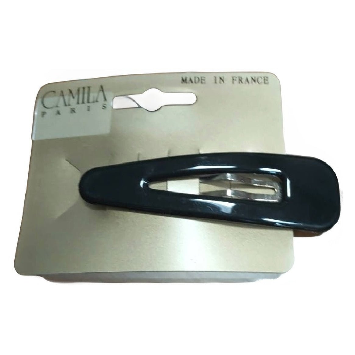 Camila Paris Black Snap Clip Barrette, Handmade in France