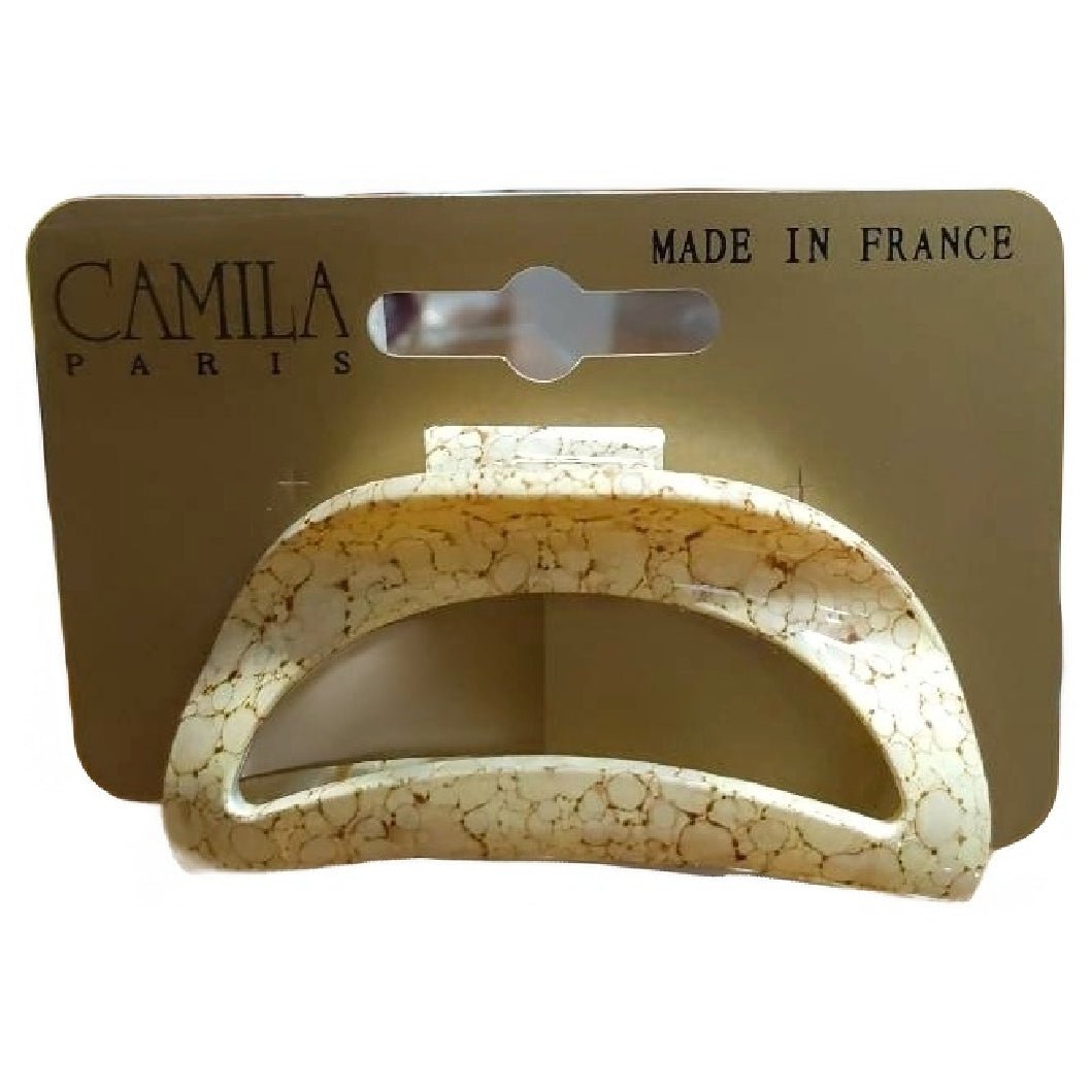 Camila Paris Ivory Marble Open-Cut Claw Clip, Handmade in France
