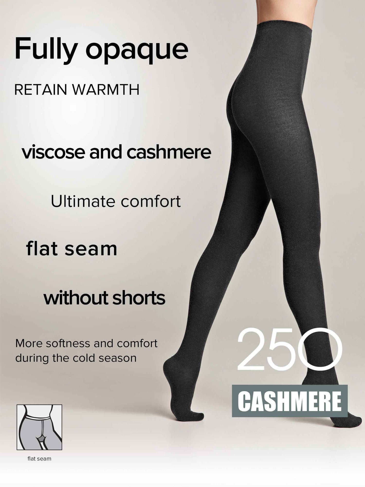 Tights Conte Cashmere 250 Den - Warm Opaque