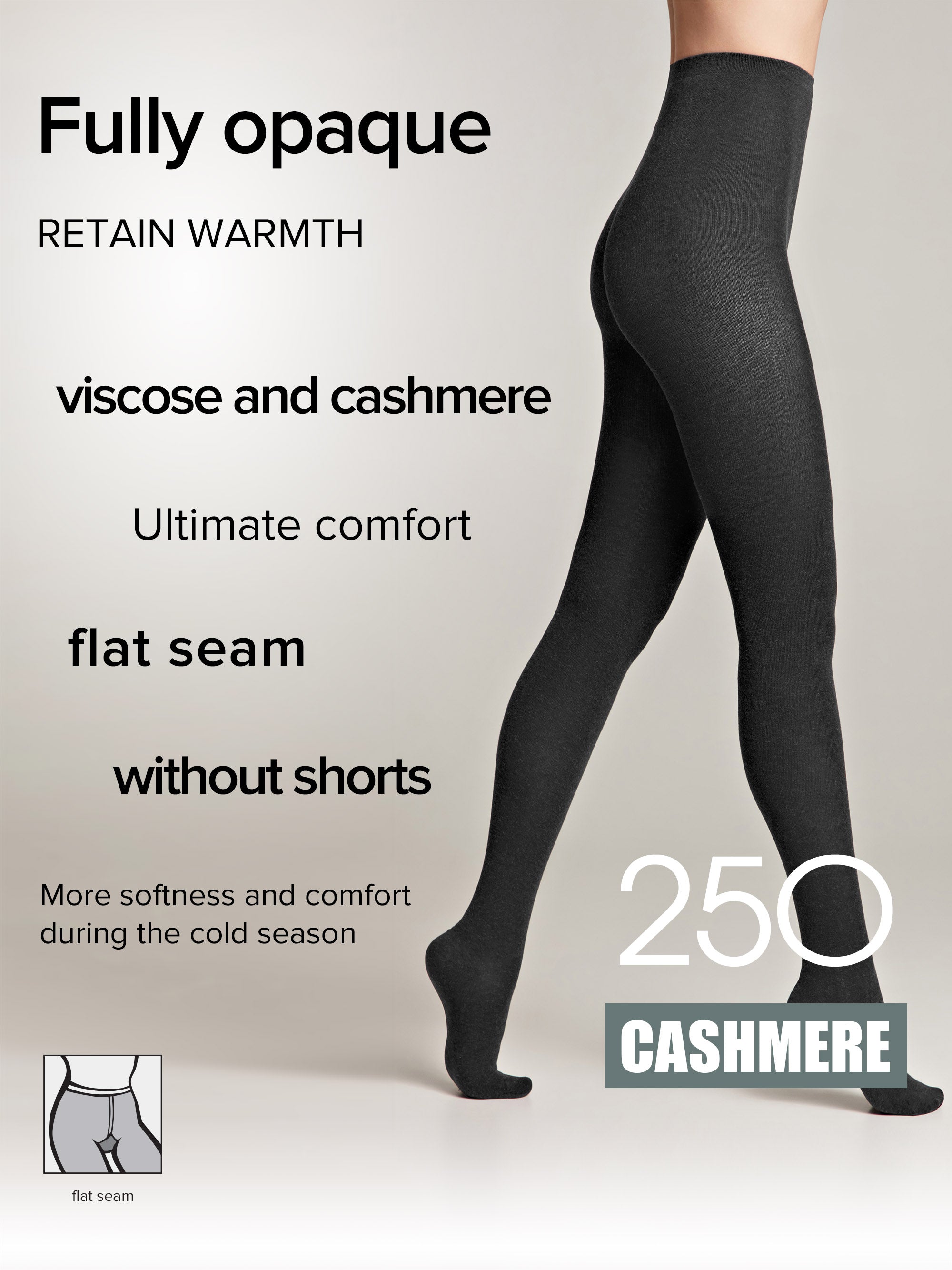 Tights Conte Cashmere 250 Den - Warm Opaque