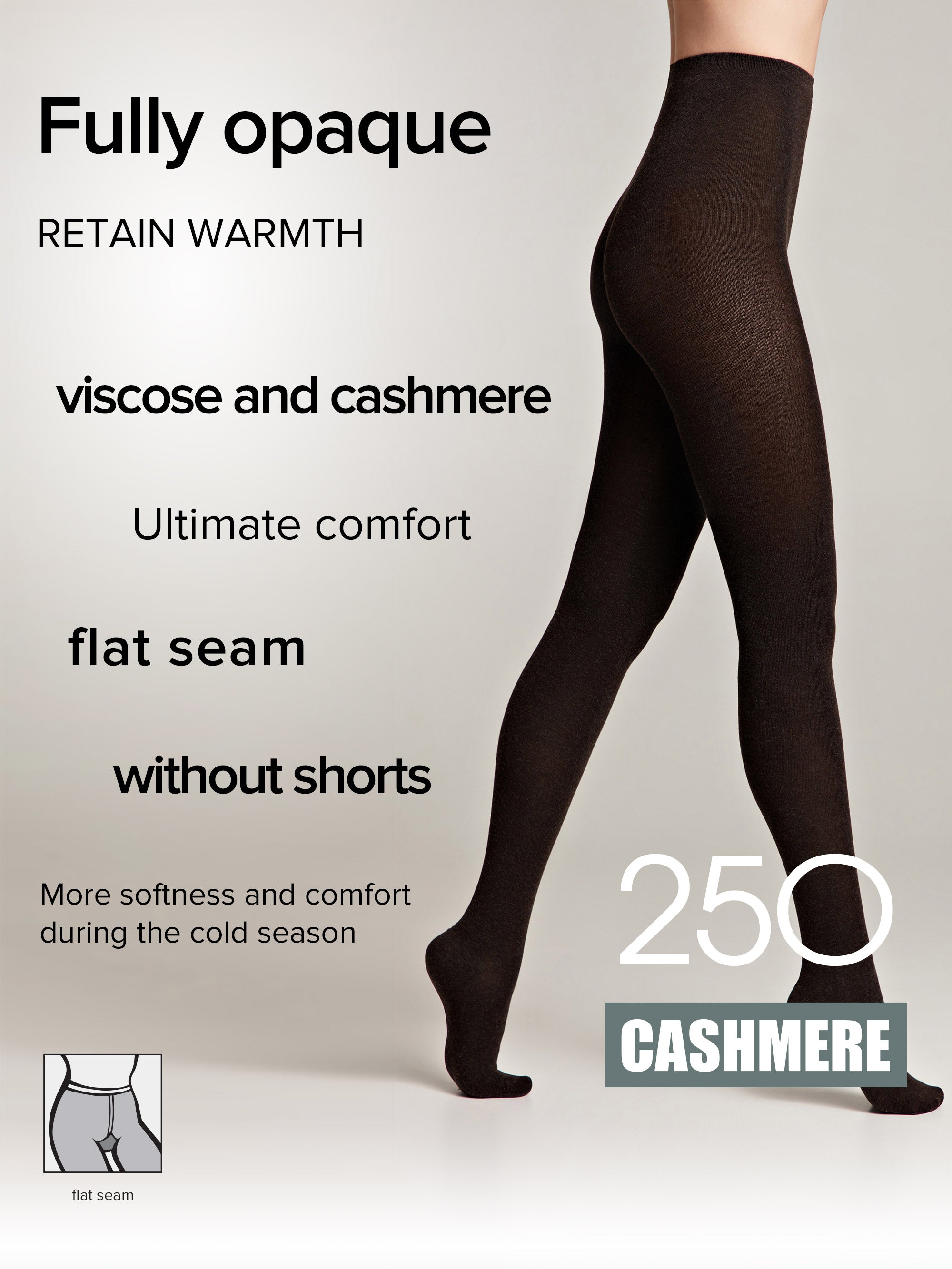 Tights Conte Cashmere 250 Den - Warm Opaque