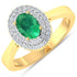 0.88 Carat Genuine Zambian Emerald and White Diamond 14K Yellow Gold Ring by Bids.com