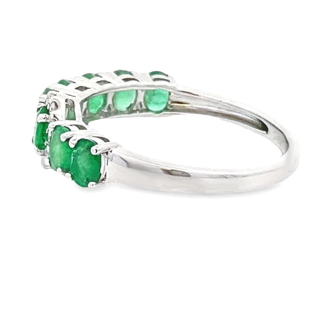 Emerald Diamond Fashion band rings 14KT White Gold by Bids.com