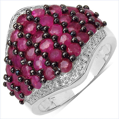 2.76 Carat Genuine Ruby &amp; White Topaz .925 Sterling Silver Ring by Bids.com