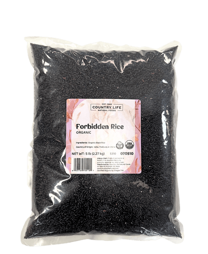 Forbidden Rice, Black, Organic (Black Pearl Rice) by Country Life Natural Foods