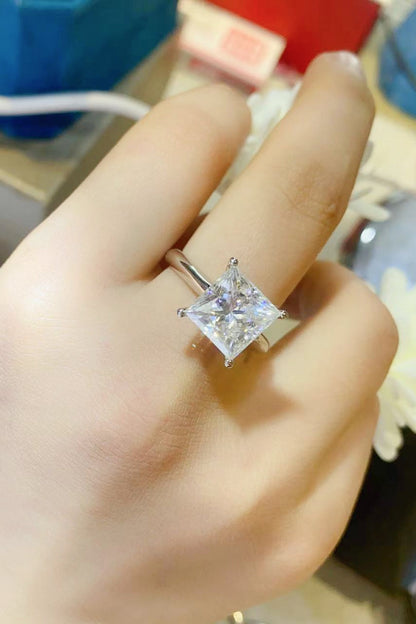 5 Carat Princess-Cut Sparkala™ Solitaire Ring (Platinum Over Pure Sterling Silver) by Sparkala